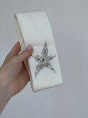 демісезонні колготи з камінчиками в молочному кольорі