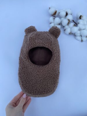 шапка шолом тедді ведмедик,  мокко