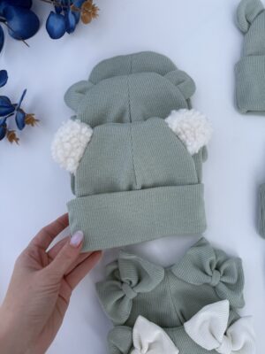 Шапочка біні з теді вушками