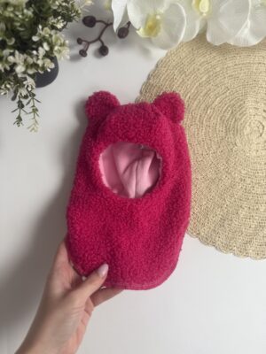 шапочка шолом теді ведмедик малиновий