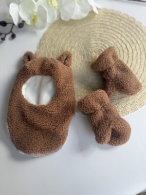 Шапка шолом тедді лисичка мокко