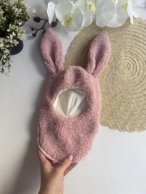 Шапка шолом тедді зайчик рожева