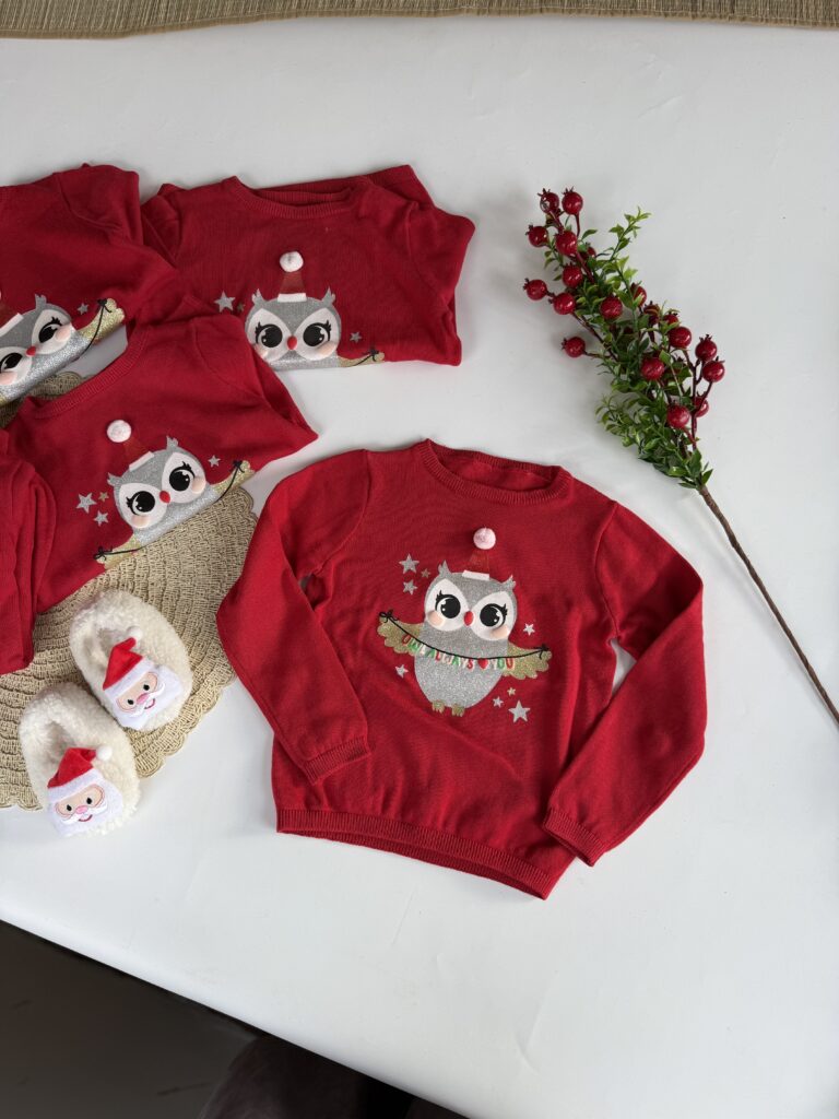 Кофтинка новорічна з совичкою 2-4 роки (98-104 зріст)