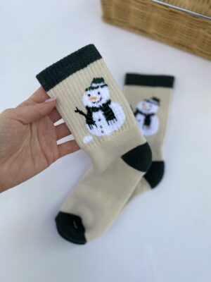 30/33 носки махра бежеві із сніговиком