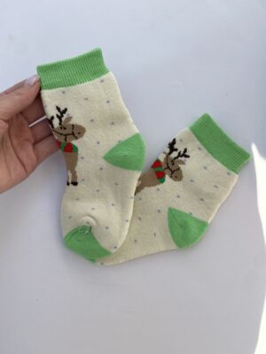 6 міс -3 роки носочки махрові з оленями салатові