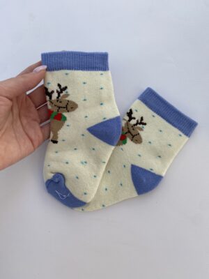 6 міс -3 роки носочки махрові з оленями блакитні