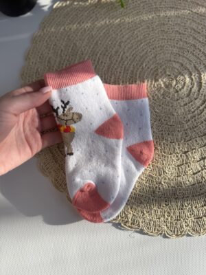 6 міс -3 роки носочки махрові з оленями персикові