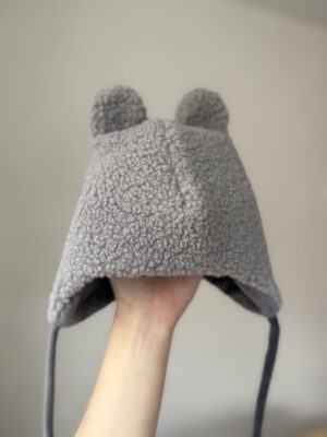 Шапочка Тедді сірий ведмедик (зима)