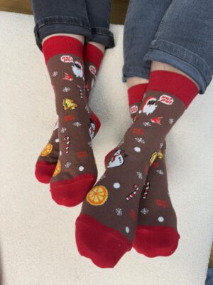 36/39 Носочки коричневі із сніговиками