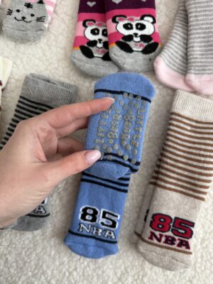 Носочки махра із стопиками 1-3 роки сині в полоску