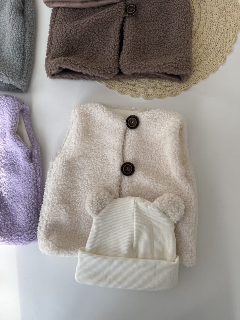 Жилетка тедді на оксамиті молочна