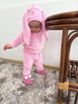 Костюм зайчик оксамитовий (велюровий) рожеви