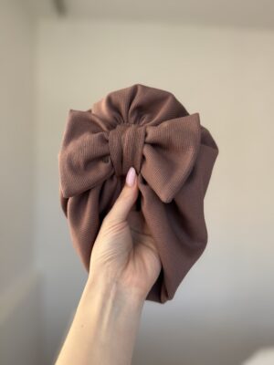 Чалма з бантиком двошарова мокко