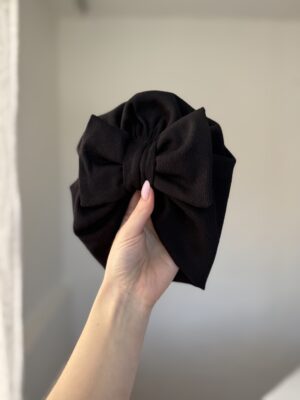 Чалма з бантиком двошарова чорна