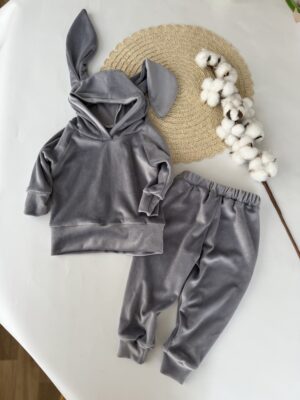 Костюм зайчик оксамитовий (велюровий) сірий