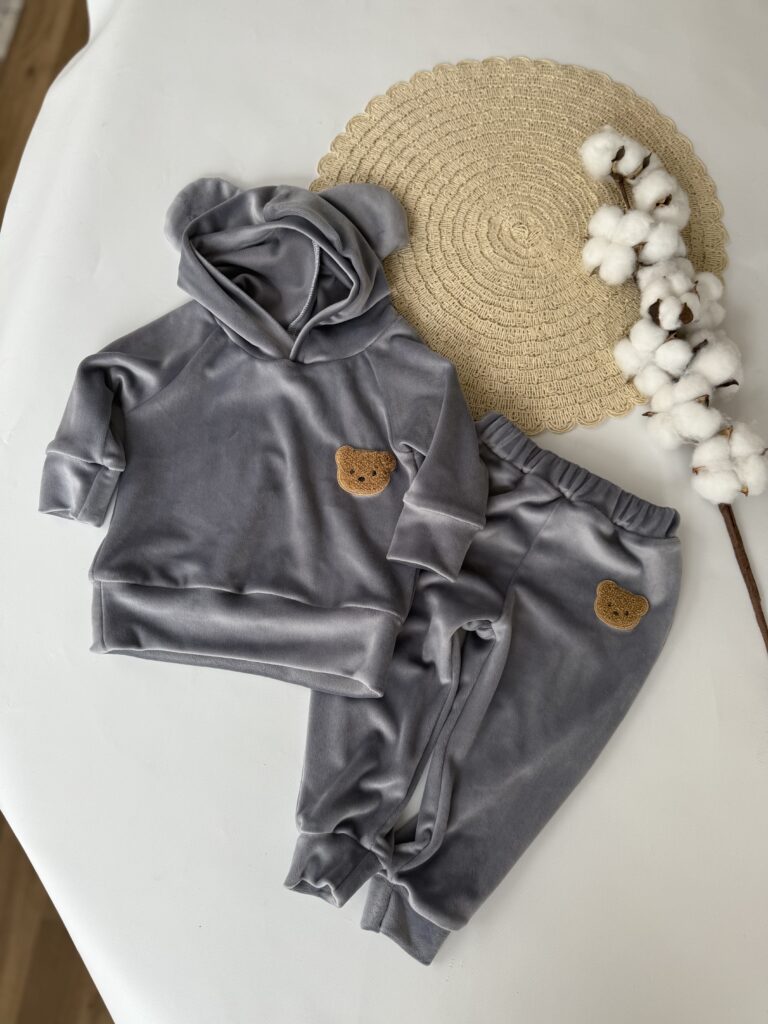 Костюм ведмедик оксамитовий (велюровий) сірий