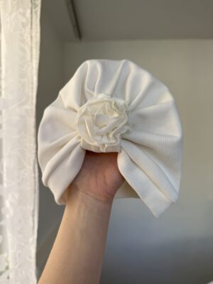 Чалма з квіточкою одношарова молочна