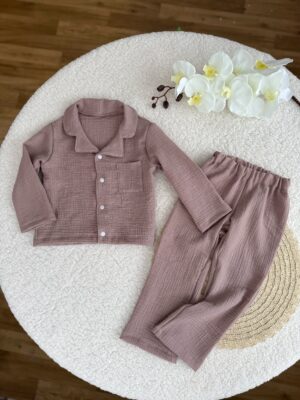 Костюм - піжама шоколад з мусліну